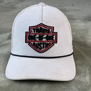 Travis One Of One Austin Hat Cap Snap Back Mens One Size White Bump Cap Dome